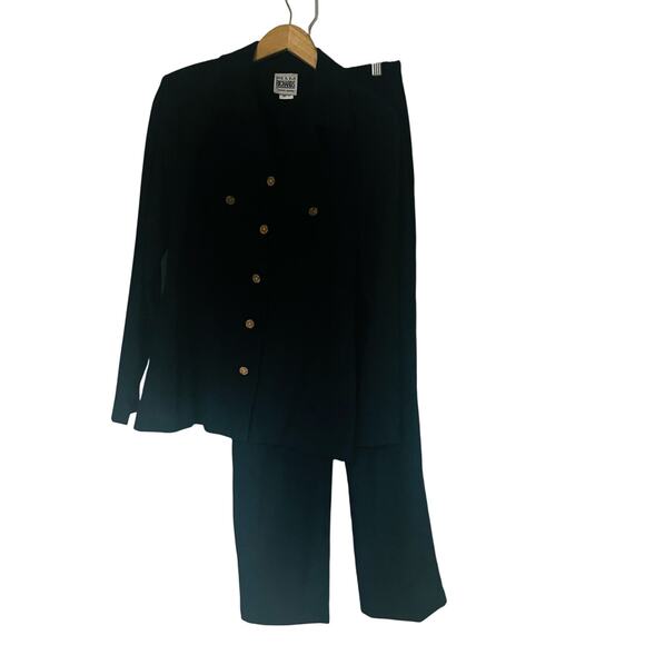 R & M Richards By Karen Kwong Button Up Two Piece Shirt Pants Set Size 8 Navy - Picture 10 of 10